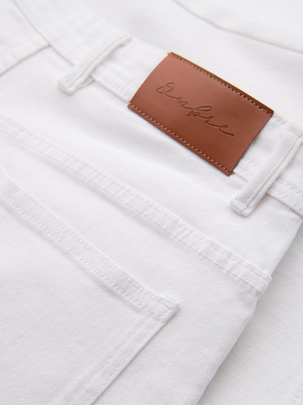 Ombre Clothing Pantaloni scurți din denim pentru bărbați, croială clasică - alb