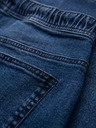 Ombre Clothing Pantaloni scurți pentru bărbați cu talie elastică și efect uzat - albastru