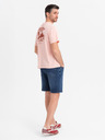 Ombre Clothing Pantaloni scurți pentru bărbați cu talie elastică și efect uzat - albastru