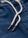Ombre Clothing Pantaloni scurți pentru bărbați cu talie elastică și efect uzat - albastru