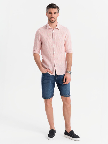 Ombre Clothing Pantaloni scurți din denim pentru bărbați, croială clasică - albastru închis
