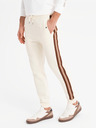 Ombre Clothing Pantaloni de trening pentru bărbați cu bordură și tăietură pe picioare - crem