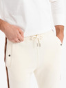 Ombre Clothing Pantaloni de trening pentru bărbați cu bordură și tăietură pe picioare - crem