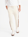 Ombre Clothing Pantaloni de trening pentru bărbați cu bordură și tăietură pe picioare - crem