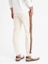 Ombre Clothing Pantaloni de trening pentru bărbați cu bordură și tăietură pe picioare - crem