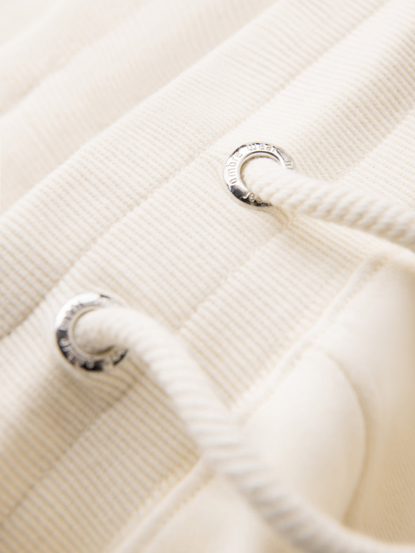 Ombre Clothing Pantaloni de trening pentru bărbați cu bordură și tăietură pe picioare - crem