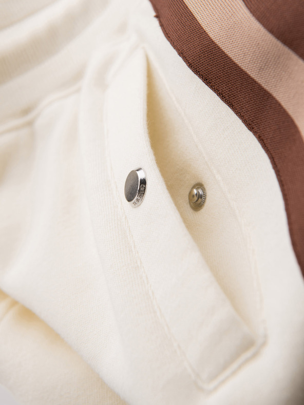 Ombre Clothing Pantaloni de trening pentru bărbați cu bordură și tăietură pe picioare - crem