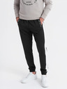 Ombre Clothing Pantaloni de trening pentru bărbați cu bordură contrastantă - negru