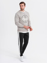 Ombre Clothing Pantaloni de trening pentru bărbați cu bordură contrastantă - negru
