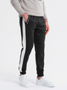 Ombre Clothing Pantaloni de trening pentru bărbați cu bordură contrastantă - negru