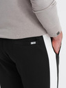 Ombre Clothing Pantaloni de trening pentru bărbați cu bordură contrastantă - negru
