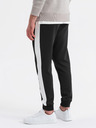 Ombre Clothing Pantaloni de trening pentru bărbați cu bordură contrastantă - negru