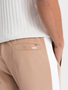 Ombre Clothing Pantaloni de trening joggers pentru bărbați cu dungi contrastante - bej