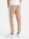 Ombre Clothing Pantaloni de trening joggers pentru bărbați cu dungi contrastante - bej