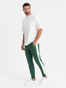 Ombre Clothing Pantaloni de trening pentru bărbați cu bordură contrastantă - verde închis
