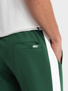 Ombre Clothing Pantaloni de trening pentru bărbați cu bordură contrastantă - verde închis