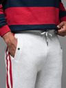 Ombre Clothing Pantaloni de trening pentru bărbați cu bordură și tăietură pe picioare - gri melanj