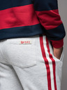 Ombre Clothing Pantaloni de trening pentru bărbați cu bordură și tăietură pe picioare - gri melanj