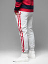 Ombre Clothing Pantaloni de trening pentru bărbați cu bordură și tăietură pe picioare - gri melanj
