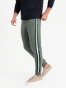 Ombre Clothing Pantaloni de trening pentru bărbați cu bordură și tăietură pe picioare - măsliniu