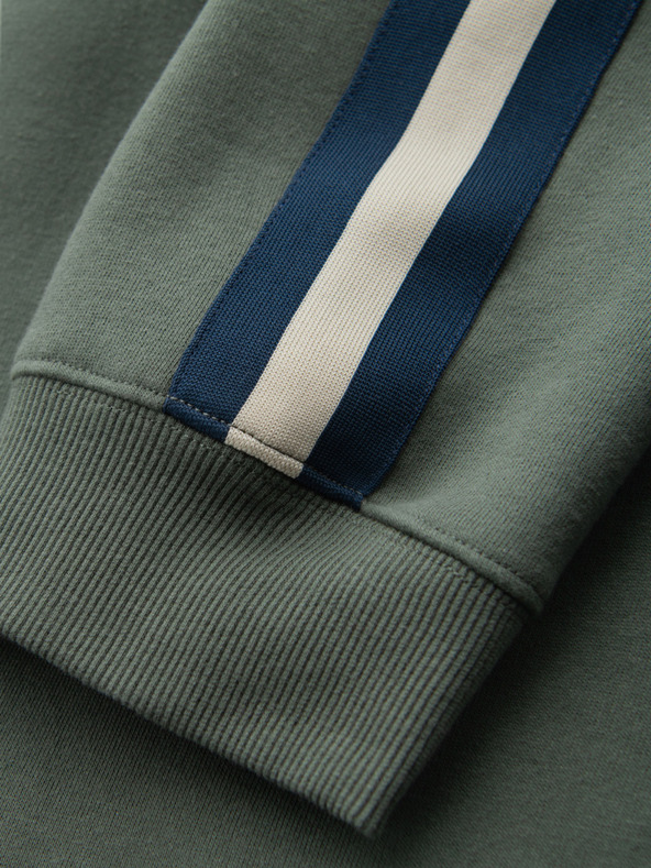 Ombre Clothing Pantaloni de trening pentru bărbați cu bordură și tăietură pe picioare - măsliniu