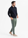 Ombre Clothing Pantaloni de trening pentru bărbați cu bordură și tăietură pe picioare - măsliniu