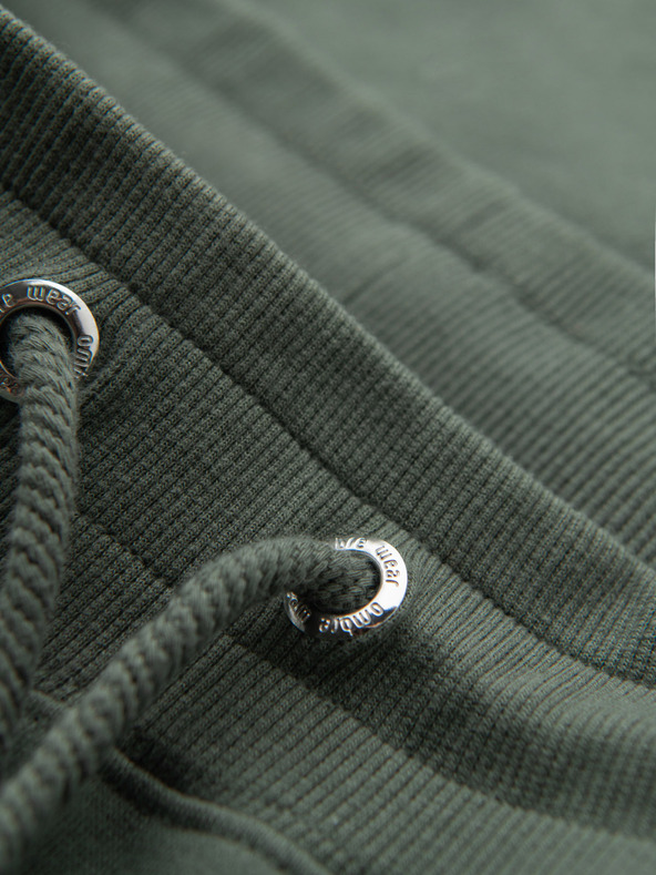 Ombre Clothing Pantaloni de trening pentru bărbați cu bordură și tăietură pe picioare - măsliniu