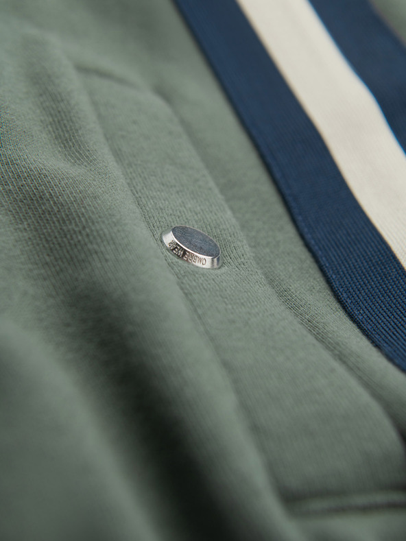 Ombre Clothing Pantaloni de trening pentru bărbați cu bordură și tăietură pe picioare - măsliniu