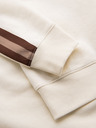 Ombre Clothing Hanorac pentru bărbați cu guler înalt și bordură - crem