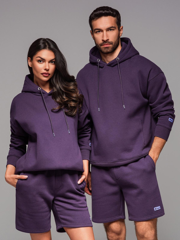 Ombre Clothing Hanorac unisex cu buzunare și glugă - violet