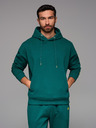 Ombre Clothing Hanorac unisex cu buzunare și glugă - verde închis