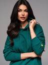 Ombre Clothing Hanorac unisex cu buzunare și glugă - verde închis