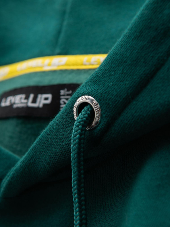 Ombre Clothing Hanorac unisex cu buzunare și glugă - verde închis