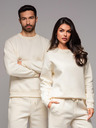 Ombre Clothing Hanorac unisex clasic cu decolteu rotund - crem