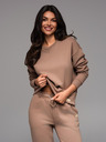 Ombre Clothing Hanorac unisex clasic cu decolteu rotund - maro