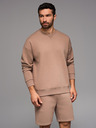 Ombre Clothing Hanorac unisex clasic cu decolteu rotund - maro