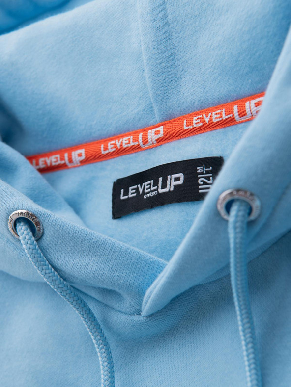 Ombre Clothing Hanorac unisex cu glugă și buzunare - albastru