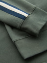 Ombre Clothing Hanorac pentru bărbați cu guler înalt și dungi - măsliniu