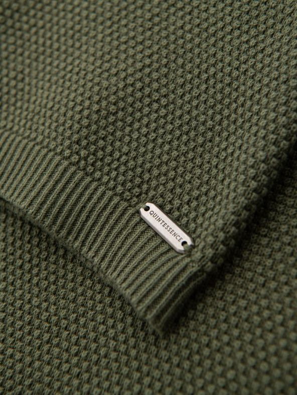 Ombre Clothing Tricou din bumbac kaki cu textură fină