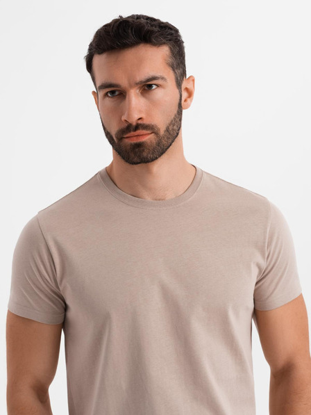 Ombre Clothing Tricou clasic din bumbac pentru bărbați BASIC - nisip