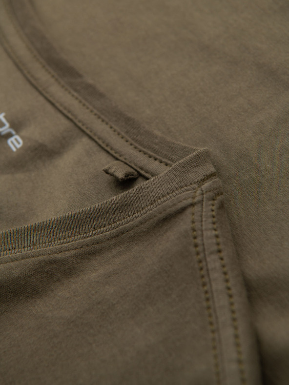 Ombre Clothing Tricou clasic BASIC din bumbac pentru bărbați cu decolteu în V - verde măsliniu închis