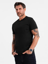 Ombre Clothing Tricou clasic BASIC din bumbac pentru bărbați - negru