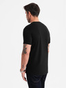 Ombre Clothing Tricou clasic BASIC din bumbac pentru bărbați - negru