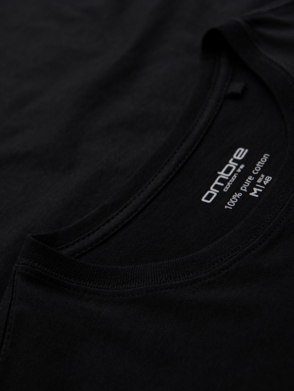 Ombre Clothing Tricou clasic BASIC din bumbac pentru bărbați - negru