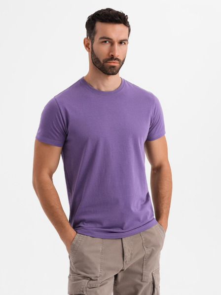 Ombre Clothing Tricou clasic BASIC din bumbac pentru bărbați - mov