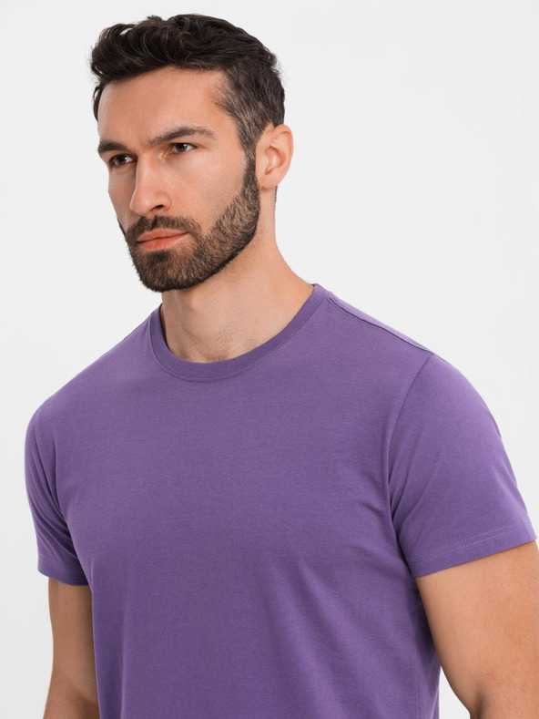 Ombre Clothing Tricou clasic BASIC din bumbac pentru bărbați - mov
