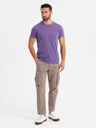 Ombre Clothing Tricou clasic BASIC din bumbac pentru bărbați - mov