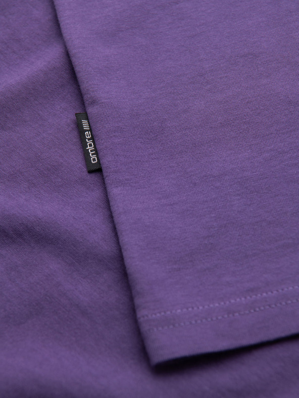 Ombre Clothing Tricou clasic BASIC din bumbac pentru bărbați - mov