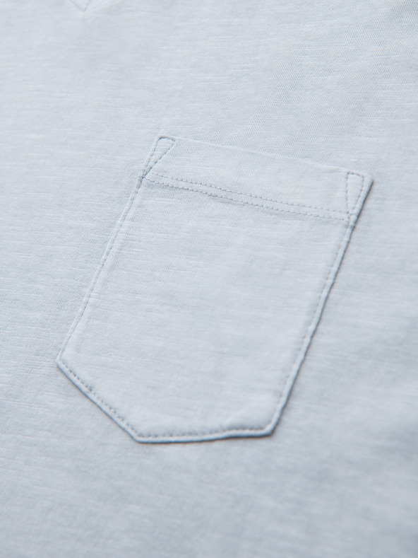 Ombre Clothing Tricou din bumbac pentru bărbați cu decolteu în V și efect spălat - gri