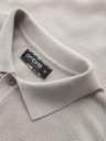 Ombre Clothing Tricou polo din bumbac pentru bărbați din țesătură structurată - bej